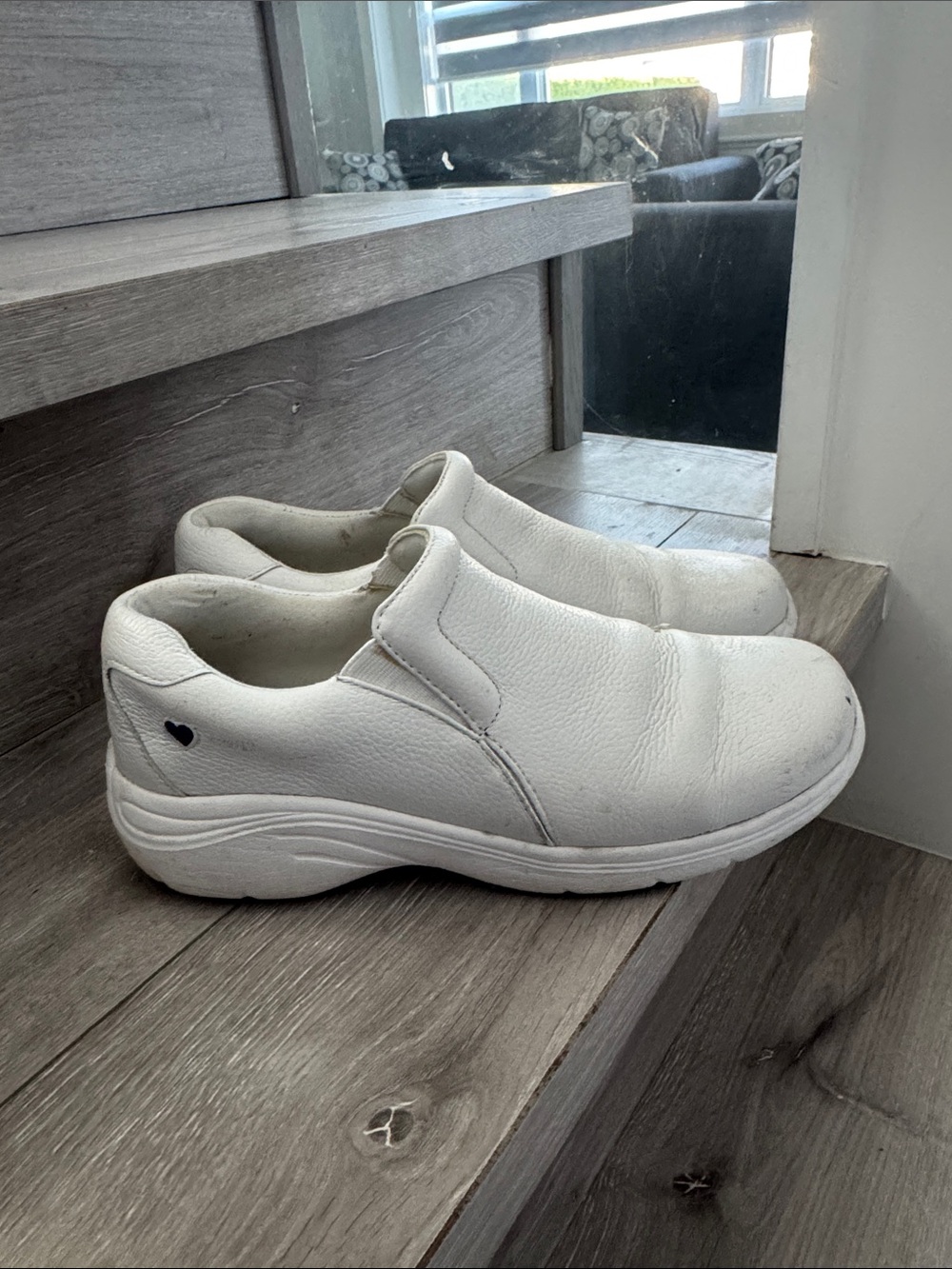 Nurse Mates White Slip-On Work Loafers for Women